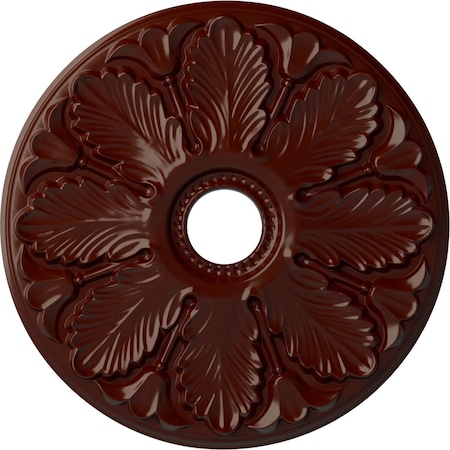Ekena Millwork Milan Ceiling Medallion (Fits Canopies up to 4 5/8"), 24 1/2"OD x 3 1/2"ID x 1"P, Brushed Mahogany CM24MIBMF